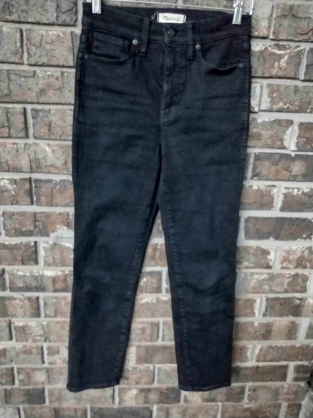 Madewell Stovepipe Jeans Women's Size 27 Black Stretch High Rise Straight Leg
